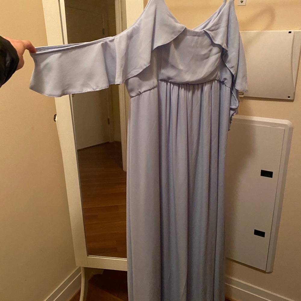 Baby Blue Cold Shoulder Maxi Dress